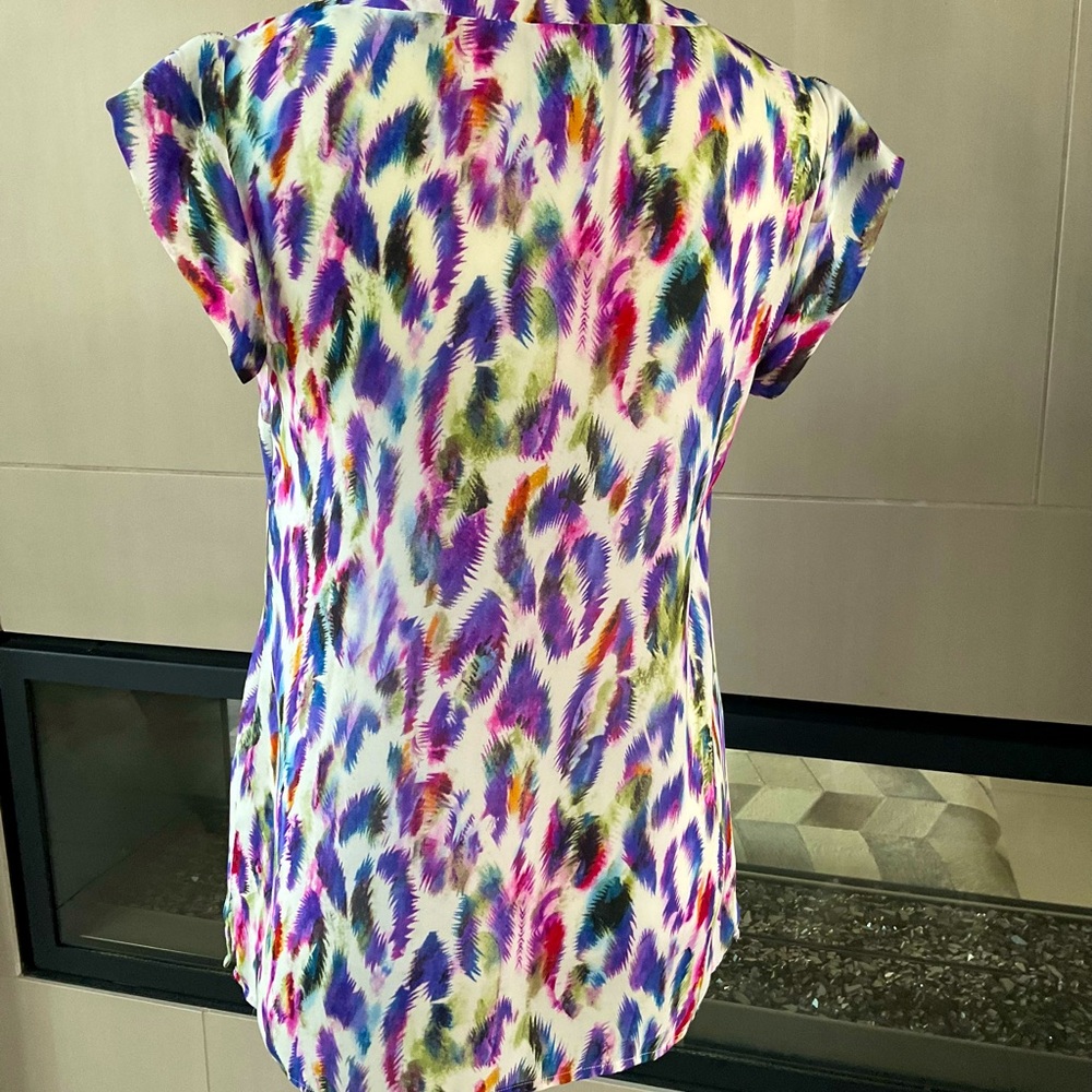 Cabi Style 5027 Plume Feather Print Multi Color - Picture 5 of 7